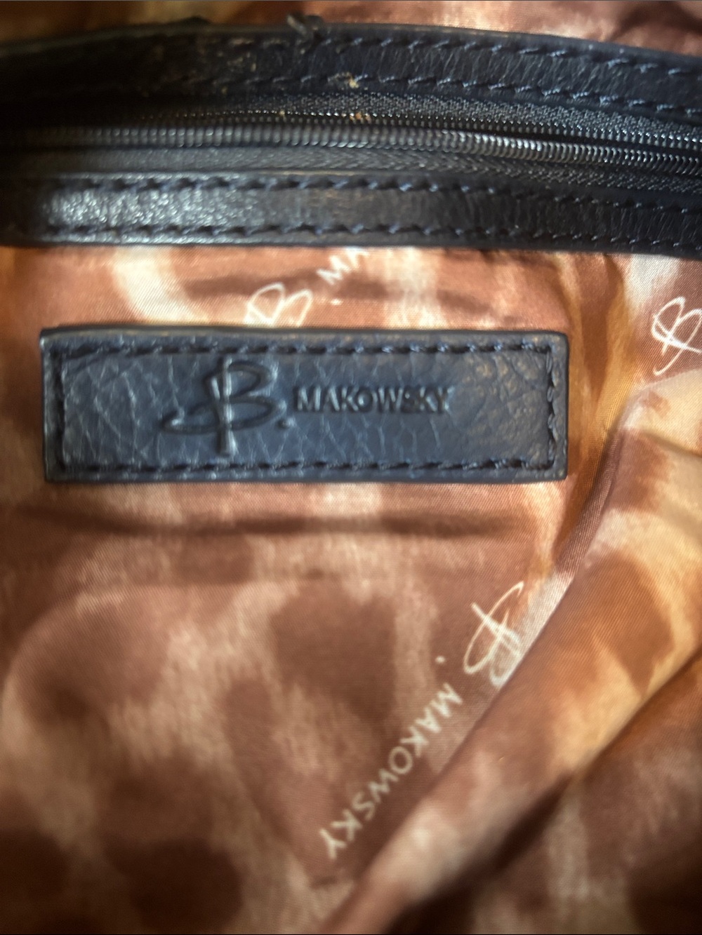 B. Makowski navy blue shoulder bag with silver studded details - Picture 5 of 6
